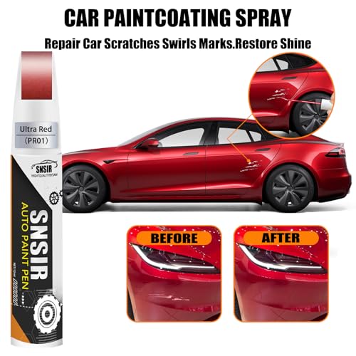 Image of Car Touch up Paint(Ultra Red(PR01)) Compatible with Tesla Model Y /3 /X /S, Car Paint Pen Scratch Repair Two-In-One Touch Up Paint, Premium Car Scratch Remover for Deep Scratches