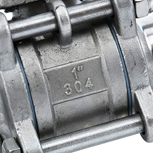 Homend Stainless Steel 304 1" Sanitary Ball Valve Fits 1.5" Tri-Clamp Clover, PTFE Lined, Two Way & Three Piece (1 Inch Tube OD Quick Clamp) - Thumbnail 3