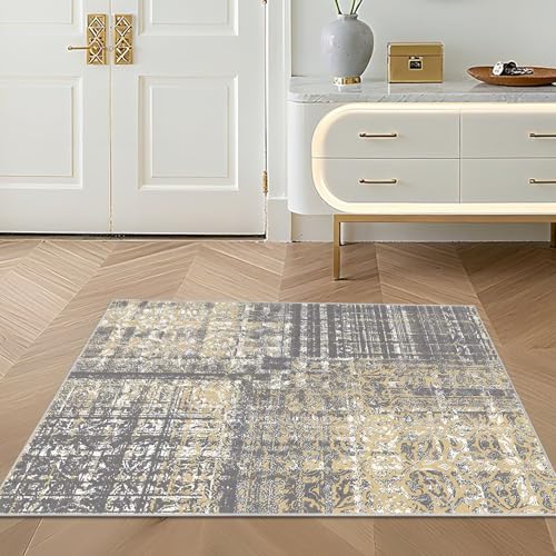 Tapis moquette anti-perte de fibres gris 170x240cm de salon - 7