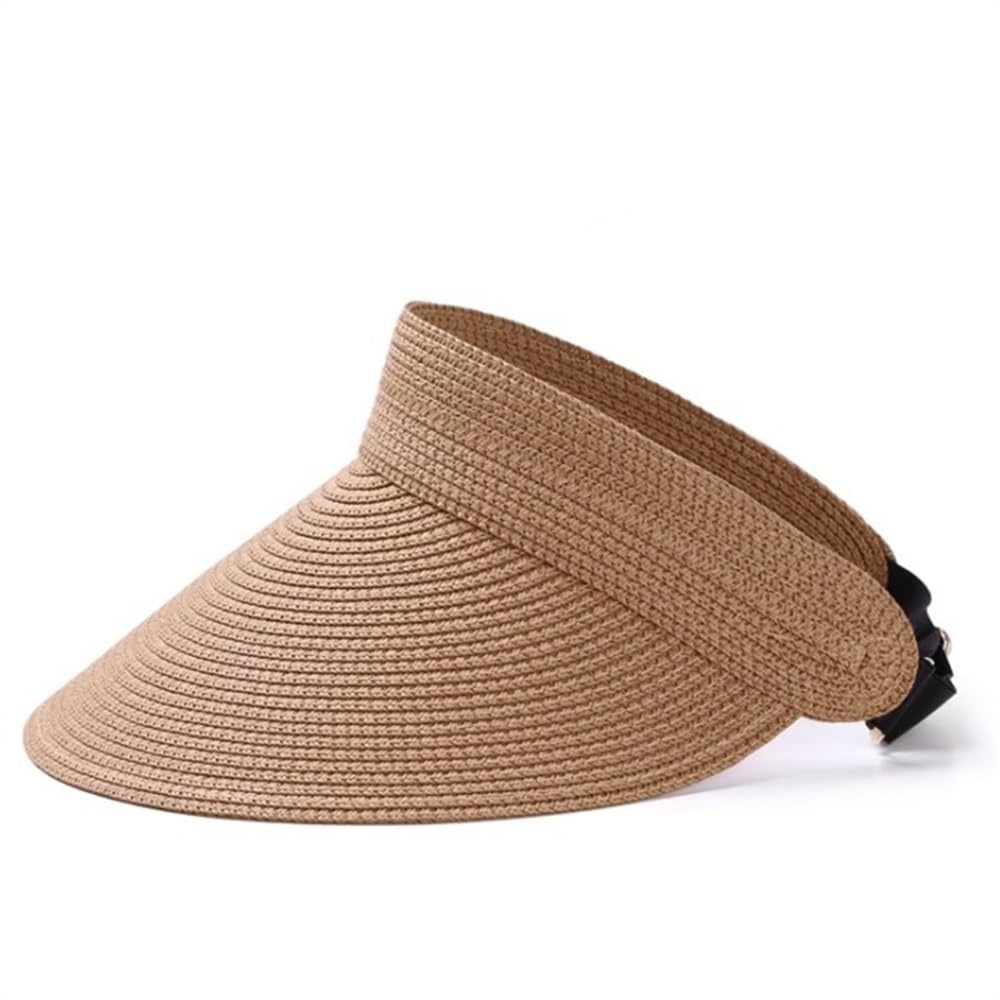 Visera Solar Mujer Gorra de Verano ala Grande for Mujer, con Parte Superior Hueca Paja para Pesca Correr