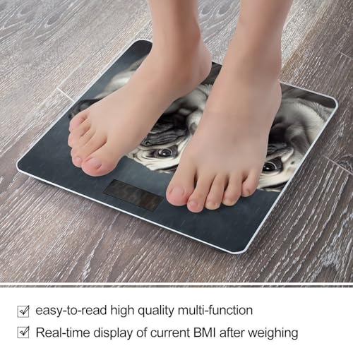 Báscula digital para baño con diseño divertido de perro, vidrio templado miniatura 5