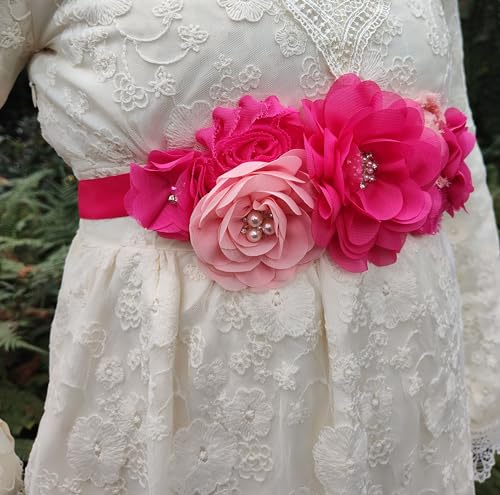 Flower Maternity Sashes for Baby Shower Pregnancy Sash Belt Baby Shower Sash Belt for Women3