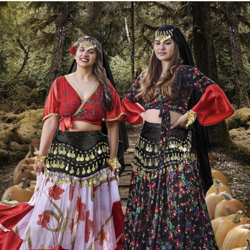 Chaîne danse du ventre et écharpe de hanche style tenue de gitan - 2