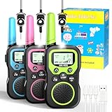 WITPAW Walkie Talkies for Kids Rechargeableb 3 Pack,Toys Gift for Boys Girls 4 5 6 7 8 9 10 Year Old,Kid Walkie Talkies Up to 3 Miles with 3-in-1 USB Charging Cable for Outdoor Camping Adventure
