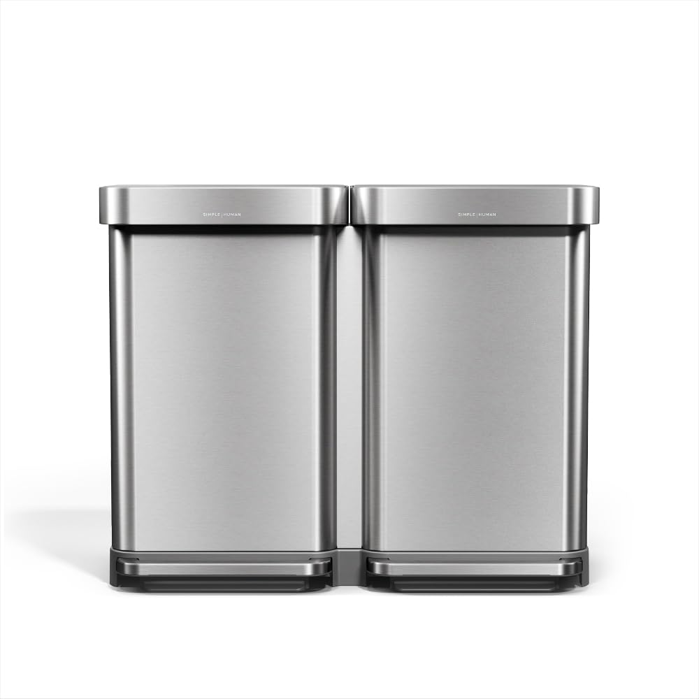 Amazon.com: simplehuman Step Recycler, 90L / 23.8 Gallon Dual