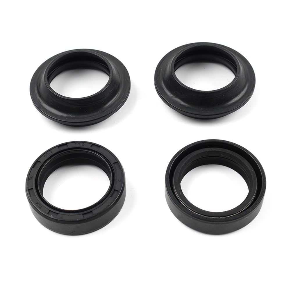 Cnonee1 4Pcs Front Fork Oil Seals Dust Seal Kit Rubber Black For Yamaha TTR125 YBR125ED DT125 DT175 RD200 DT80MXS