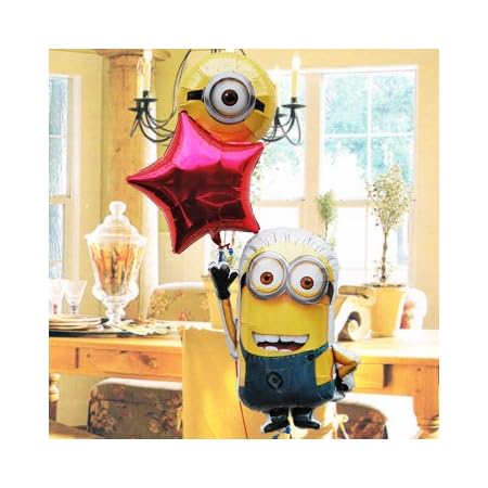 Amazon 対応 キャラ電 ミニオンズ With 丸 ヘリウムガス入り 誕生日 バルーン電報 風船 バルーン おもちゃ