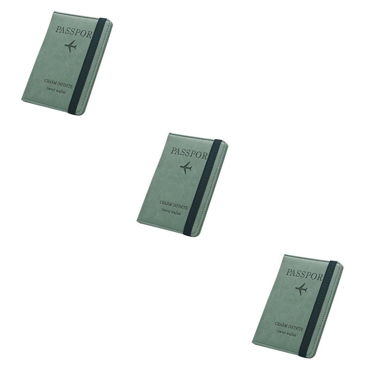 VALICLUD 3stücke RFID Reisepass Wallet Aus Pu-Leder Multifunktionale Aufbewahrungstasche Für Damen Grün Diebstahlsicher Und Ultra-dünn Für Reisen Und Business Trips