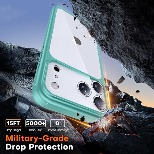 Image of TAURI for iPhone 17 Pro Max Case, with Screen Protector, Green