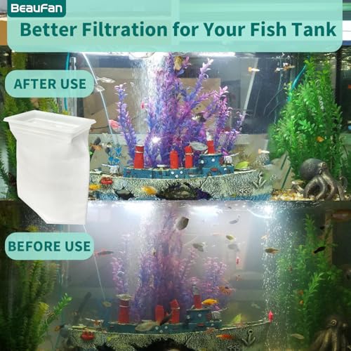 Image of 3 Pack Rectangle Filter Sock 200 μm 7 x 4.5 Inch Aquarium Filter Bags Aquarium Filter, Rectangle Aquarium Filter Sock, Rectangle Felt Filter Sock, Aquarium Filter Bags for Saltwater