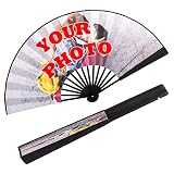 OXYEFEI Eventail pliant sur mesure avec personnalisable photo, cadeaux mariage fête décorer décoration cadeau promotionnel décoration murale (10 pouces)