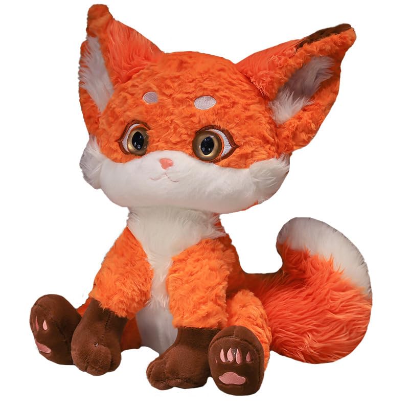 Fuchs Kuscheltier PlüSchtiere,SüßEs Stofftiere Fuchs PlüSchkissen, Squishy Plushies, Kuschelkissen Geschenk & Kuscheln – GemüTliches Schmusetier (Orange,55cm)
