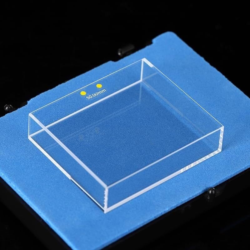 Celda de cubeta de fluorescencia de cuarzo de 50 mm, volumen de 1,75 ml, alta transmitancia, compatible con espectrofotómetro UV-Visible | Glue bonding process