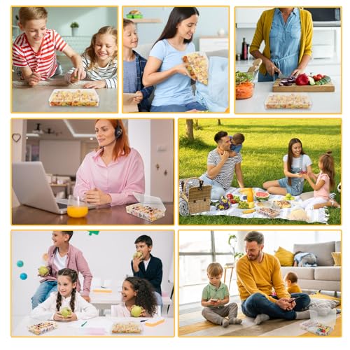 TAIXING 2 Stück Snackbox mit Fächern, Snackbox Kinder mit 18 herausnehmbaren Fächern, Transparente Snackteller mit Deckel Snackschale für Schokolade, Chips, Nüsse, Kekse, Bonbons, Kleinigkeiten