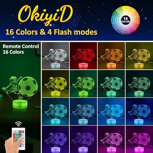 Lámpara Ilusión 3D de Fútbol con Control Remoto y Luz LED miniatura 2