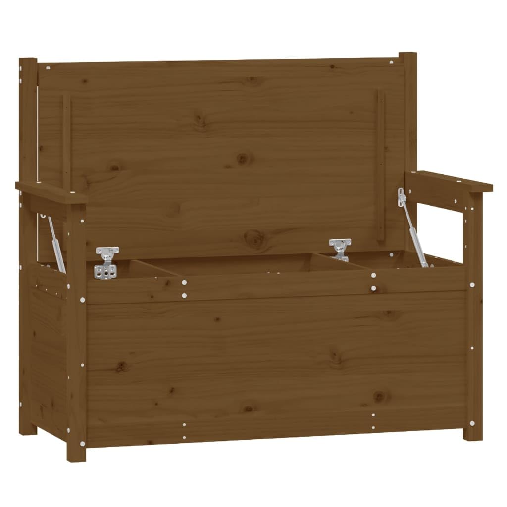 Fengshui Banco de madera maciza de pino marrón miel 112,5 x 51,5 x 96,5 cm