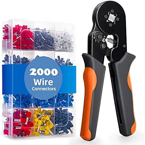Hiutgowt Crimpadora Terminales Electricos con Conectores Cable y 2000 Terminales Aisladas Cover