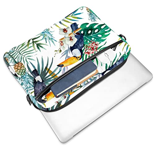 Funda bandolera para laptop de 14 pulgadas con diseño de pájaros multicolor 2