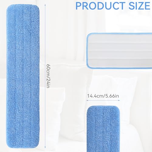 Image of Replacement Microfiber Pad for Rubbermaid Commercial 24 Inch Mop Head - 8 Pack Wet & Dry Commercial Cleaning Refills Reusable Mop Refills Fit for Any Microfiber Flat Mop System 24 inch