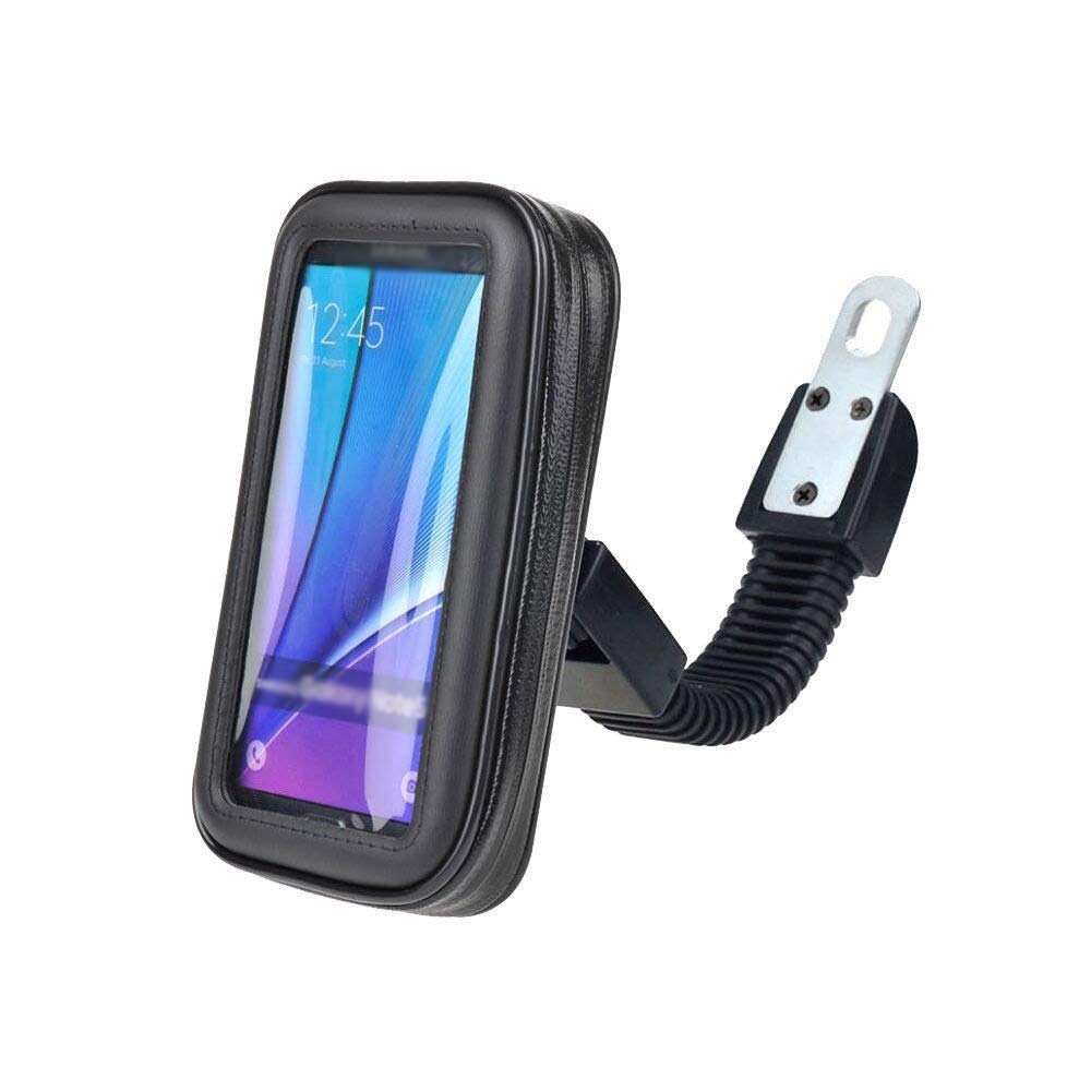 Ceuta Retails Waterproof Bike/Motorcycle/Bicycle GPS Smartphone Mobile Phone Motor Rear View Mirror Mount Holder Zip Pouch Stand (Phone Size up to 6 Inches)-image-11