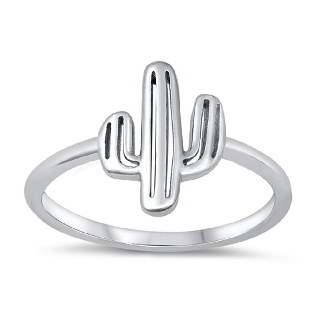 Sac SilverCute Southwestern Boho Cactus Plant Ring