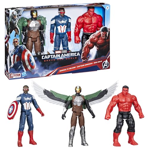 La Mejor Selección de Rojo marvel Top 10. 35 Marvel Avengers Captain America: Brave New World, Titan Hero Series, Set de Figuras de acción, 5+