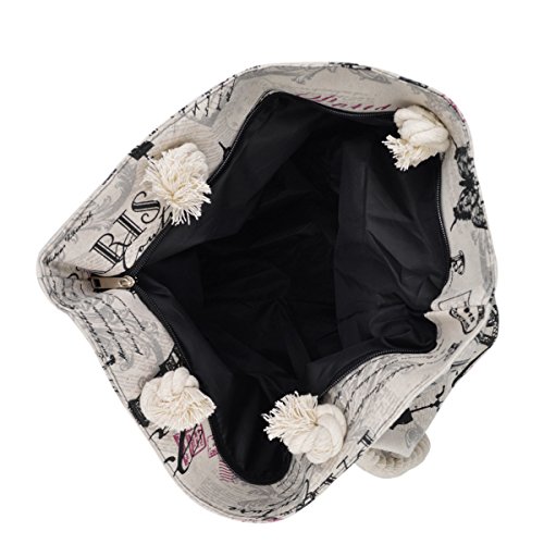 Bolso Tote Premium Grande con Estampado de París y Mariposa miniatura 4