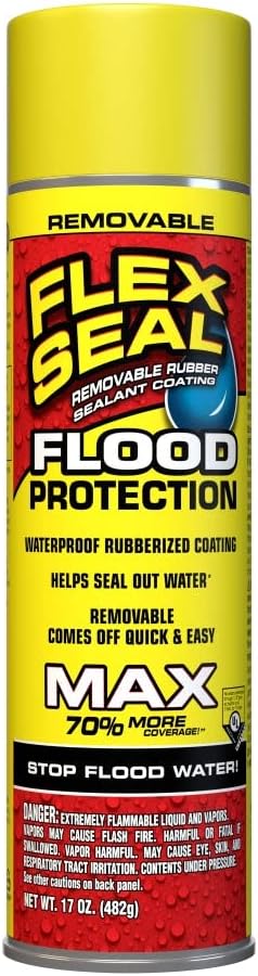 Spray Flood Protection, 17 oz, MAX, 1-Pack, Waterproof Rubberized Coating, Removable, Use on Door Tracks, Seams, Sills, Small Openings, Corners, and Irregular Shapes and More