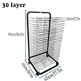 Art Drying Rack,Art Easel Drying Rack, 30 Removable Watercolor Easel With Roller Oil Painting Board, 4K, 8K, A2, A3 Paper Magazine Drying Engineering Drawing Rack - Image 2