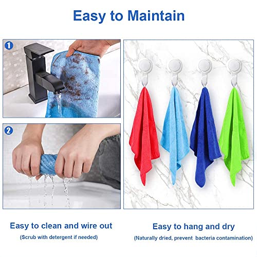Image of Microfiber Cleaning Cloth, Multi Colour, Lint & Scratch Free, 100% Absorbent, Multipurpose, 12 inchX 12 inch Inch, Premium Microfibre Towels for Car Bike Cleaning Polishing Washing & Detailing.