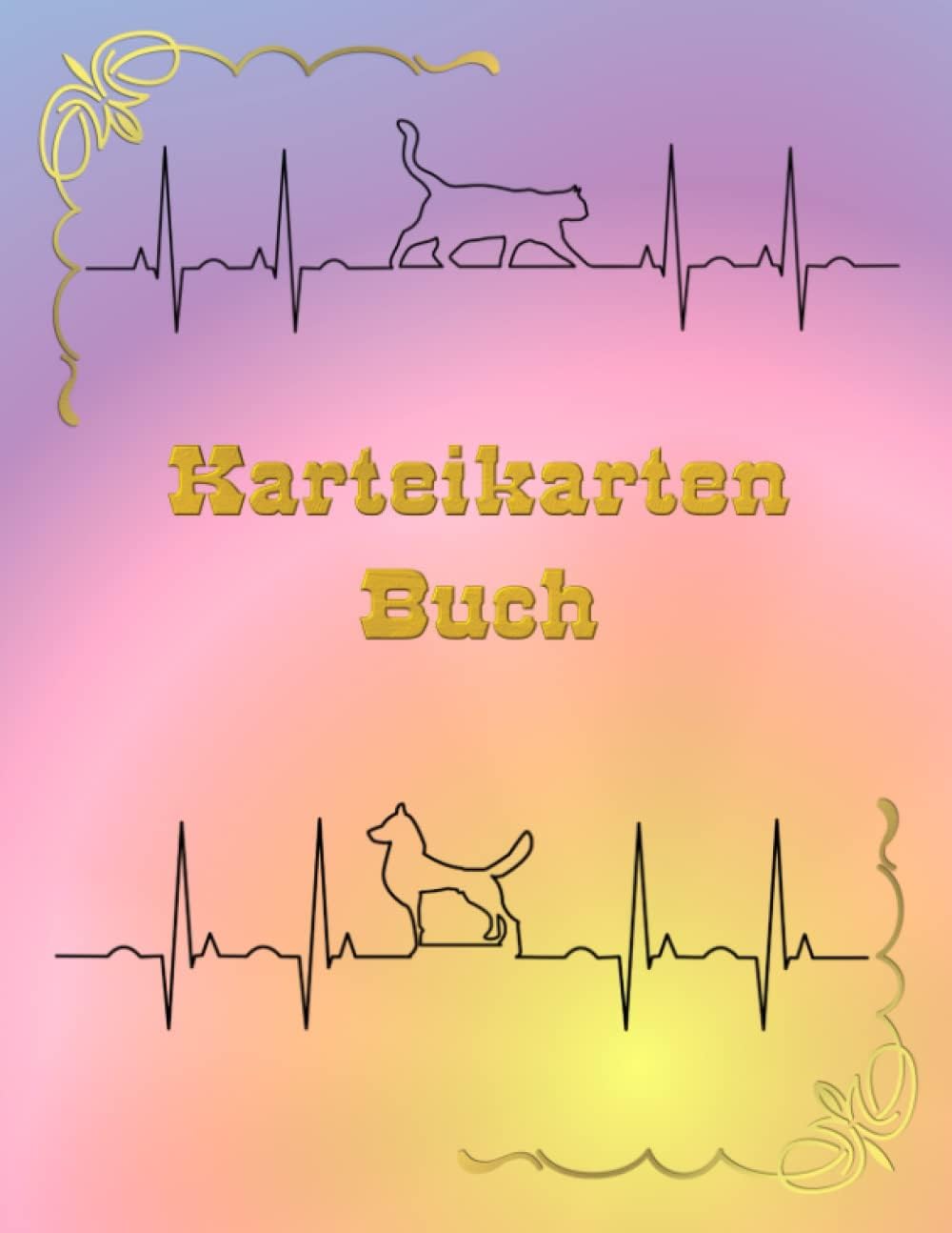 Karteikarten Buch Tierarzt Tierarzthelferin Karteikartenbuch 100 Seiten A4 Tierheilpraktiker Veterinär Tierphysiotherapeut Patientenkarteikarten als ... ihrer Kundendaten und Dienstleistungen Bunt