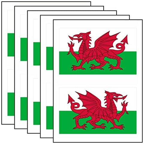 10pcs Welsh Flag Face Tattoos,Face Stickers Welsh Temporary Tattoos for Football Fans Supporting World Cup Football 2022 UEFA Nations League European Cup Football Championship Celebration Cover