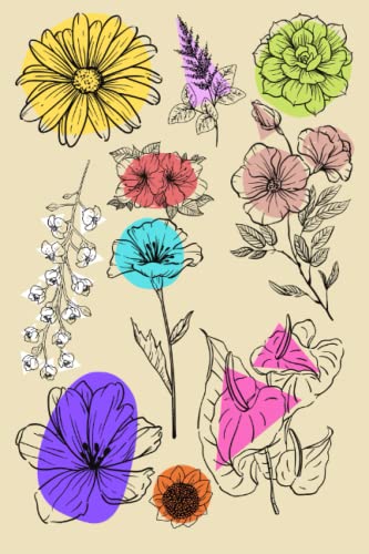 Floral Botany Nature Journal Minimalist Abstract Design Notebook for women for girls for teenagers