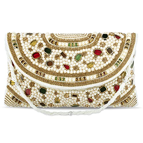 Image of Peora Malti Color Clutch Purses for Women Handmade Evening Handbags Bridal Clutch
