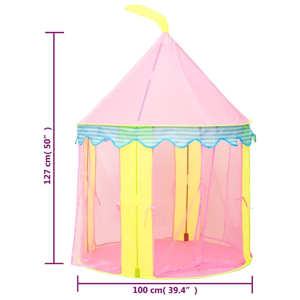 Spielzelt für Kinder Rosa 100x100x127 cm faltbar Indoor Outdoor Kinderzimmer Garten Spielhaus Burg Tipi Höhle Kinderzelt mit Tragetasche