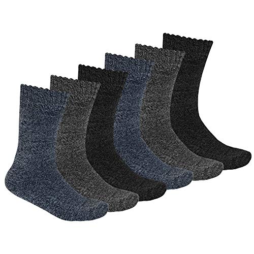 OCERA 6 Paar Herren Thermo-Socken mit Vollfrottee und Soft-Bund im Farbmix - Grau, Blau, Anthrazit Gr. 39/42