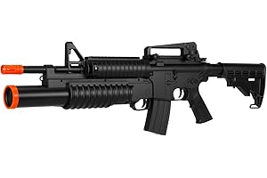320 FPS AEG M4 Airsoft Rifle with Triple-Shot Grenade Launcher and High-Capacity Magazine