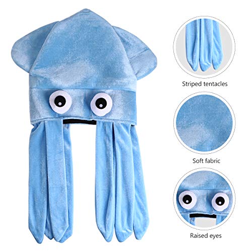 ABOOFAN Rainbow Squid Hat Chapéus de festa engraçados e loucos Chapéu de animais do mar Cocar de pol