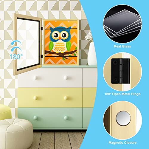 Image of [2-Pack] Kids Art Frames, 8.5x11 Front Opening Kids Artwork Frames Changeable, Gold Artwork Display Storage Frame for Wall, Holds 50 Pcs, for 3D Picture, Crafts, Children Drawing, Hanging Art,
