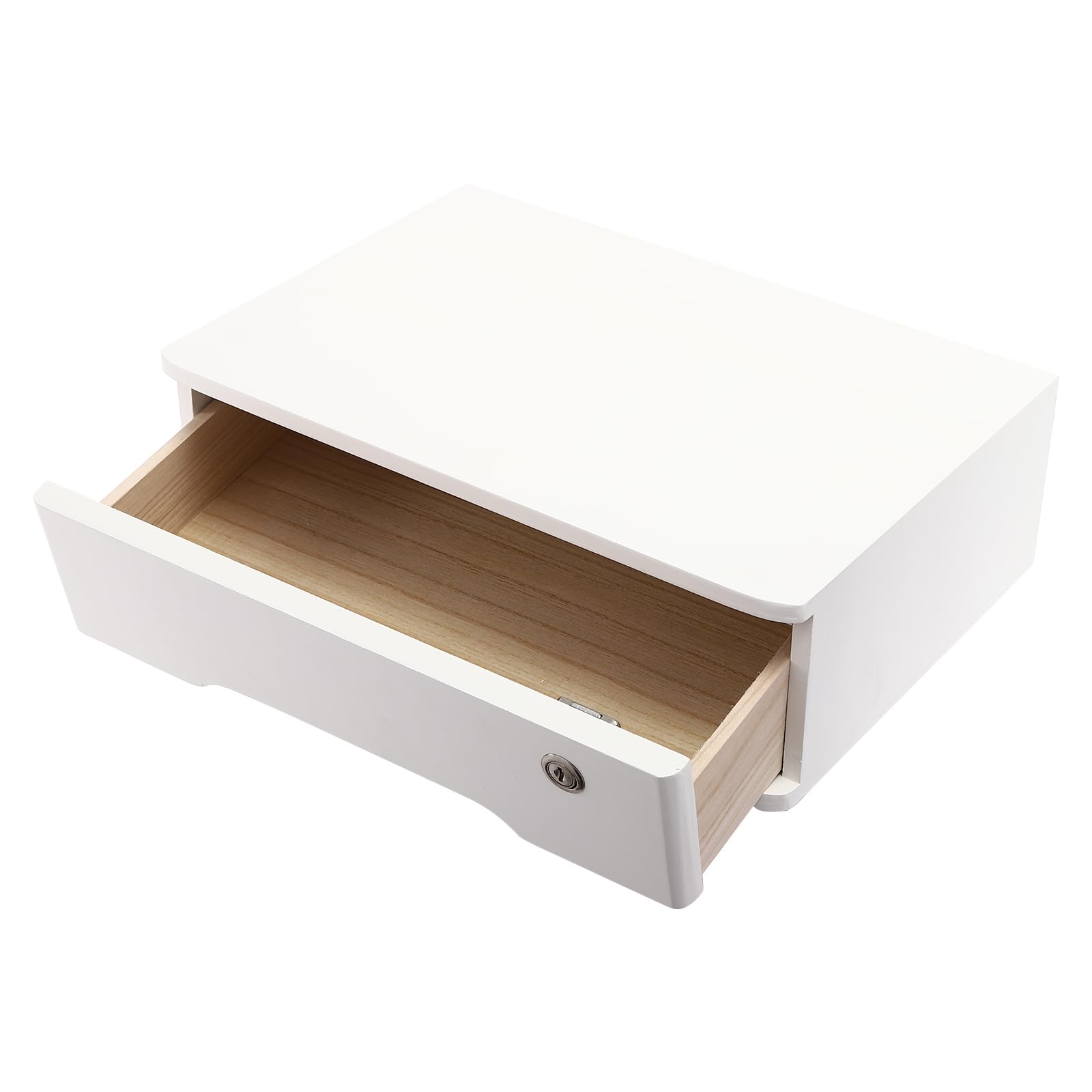 Contenitore da scrivania in legno con cassetti chiudibili, per ufficio e casa (bianco, con 1 cassetto)
