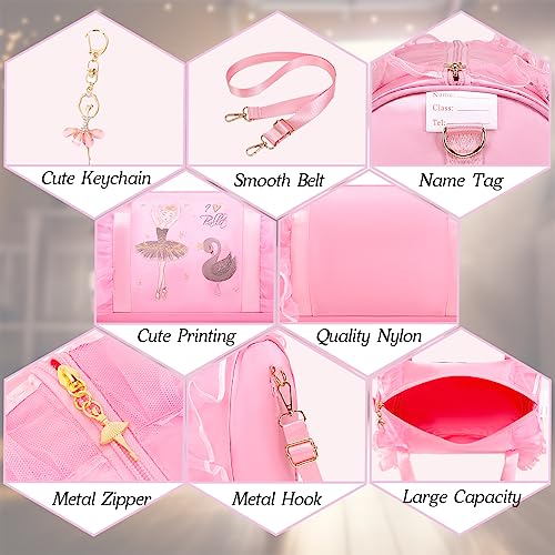 Image of Dorlubel Cute Toddler Ballet Dance Bag for little Girl Tutu Dress Bag with Key Chain