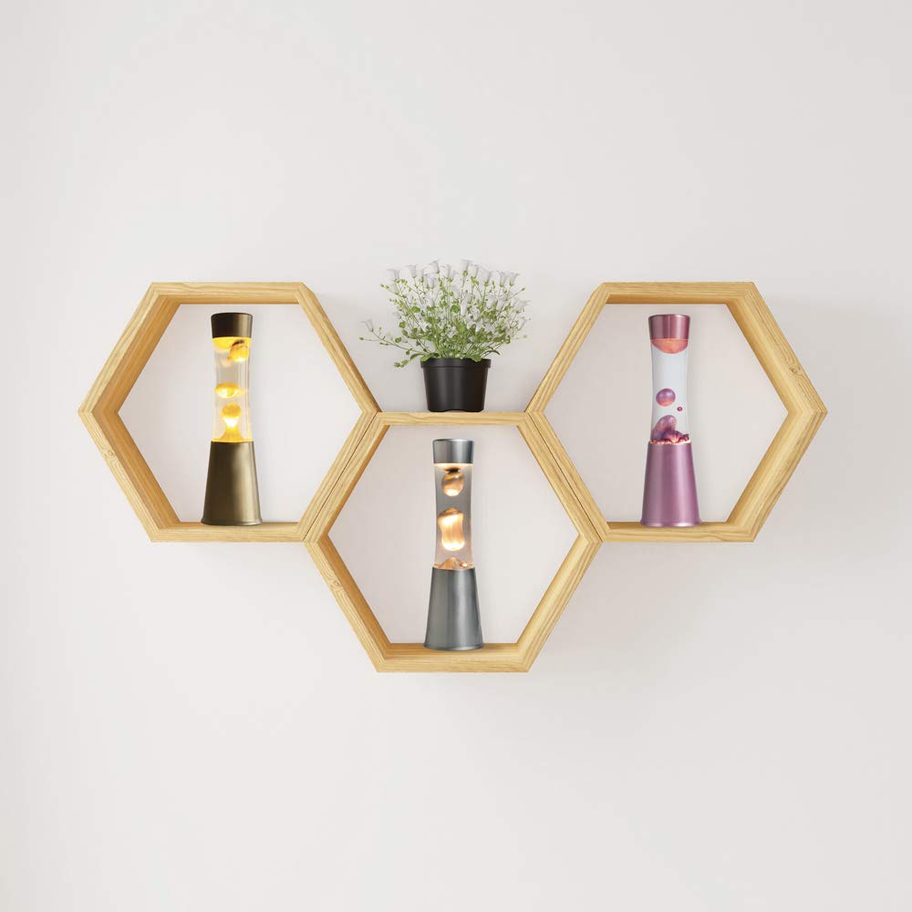 I-TOTAL - Lamp Magma with Internal Beautiful Colors, Colored Bubbles and Hypnotic Wax 4 x 15 in US Plug (Pink)