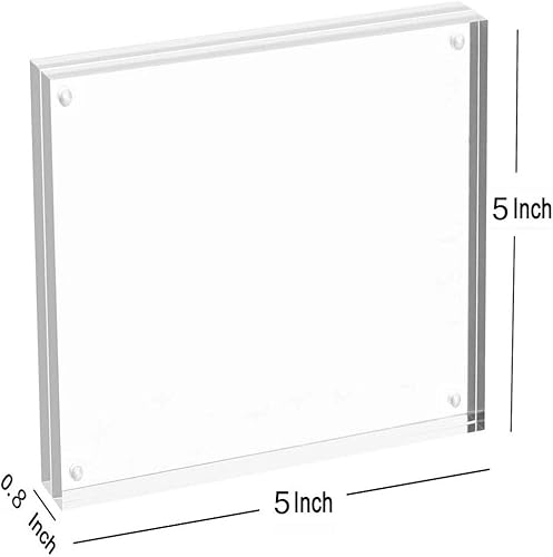 Miniatura 9 de Marco de fotos acrílico de alta calidad, marco de fotos magnético, marcos de escritorio gruesos de doble cara (5 x 7, 6 unidades)