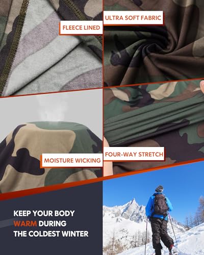 image for CL convallaria Thermal Underwear for Men, Long Johns Winter Hunting Ge