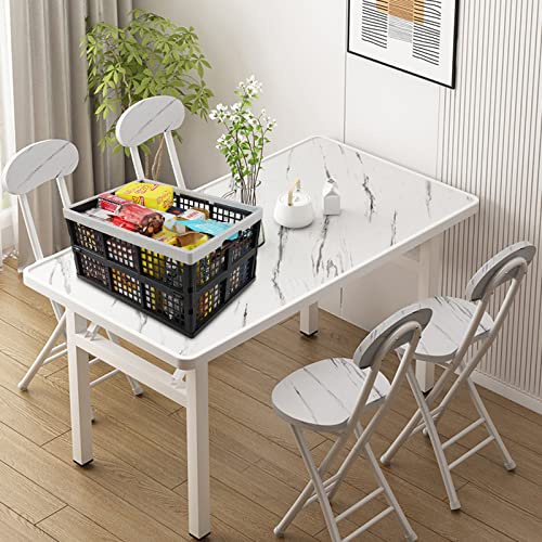 Leendines 42 Liter Large Collapsible Storage Crates, Plastic Folding Crates Bins Set Of 2 #TOP5