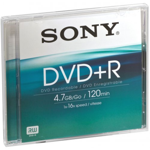 Sony DPR120AS16 beschreibbare 4,7GB DVD+R Speichermedium 16x, 120 Minuten (1er Pack)