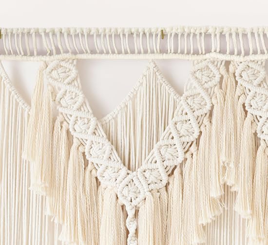 Macrame Wall Hanging Wedding Hanger Macrame Wall Decor Dorm Craftsmanship Handmade Tassel Knotting Boho Fiber Art Home Room Decor 47" W x 25" L