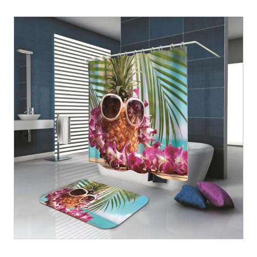 Rideau de douche imperméable lavable violet et orange pour éviter l'eau