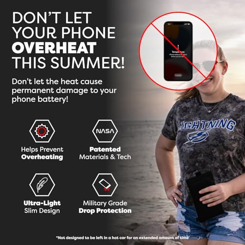 Image of PHOOZY Apollo II Thermal Phone Case with NASA-Derived Technology - Extends Battery Life 4X in Hot or Cold Weather - Military Grade 8-Foot Drop Protection Insulated Pouch - Large Black