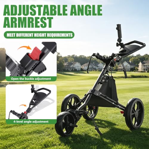 Blodhm 3 Wheel Golf Push Cart